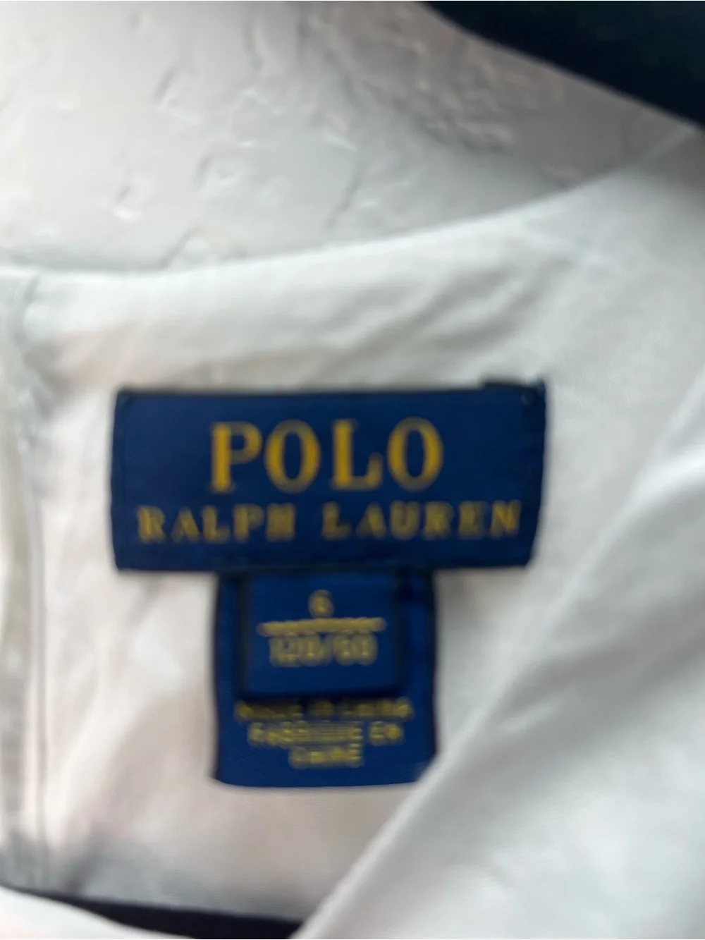 Polo Ralph Lauren Girls 6 White Lace Hem Cotton Dress